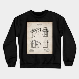 Zippo Lighter Patent - Smoking Smoker Smoke Vape Shop Art - Antique Crewneck Sweatshirt